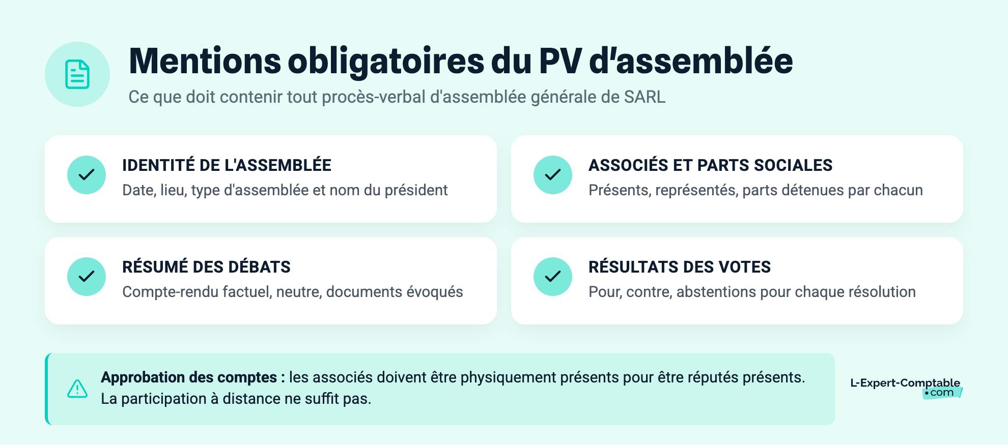 Mentions obligatoires du PV d'assemblée